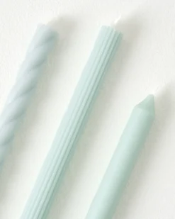 Assorted Light Blue Taper Candle Set
