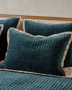 Audrey Velvet Block Print Quilt - Magical Forest
