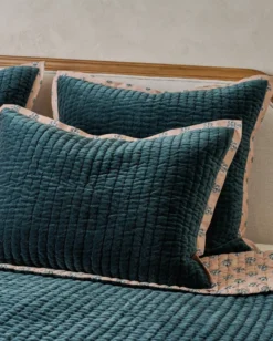 Audrey Velvet Block Print Sham - Magical Forest