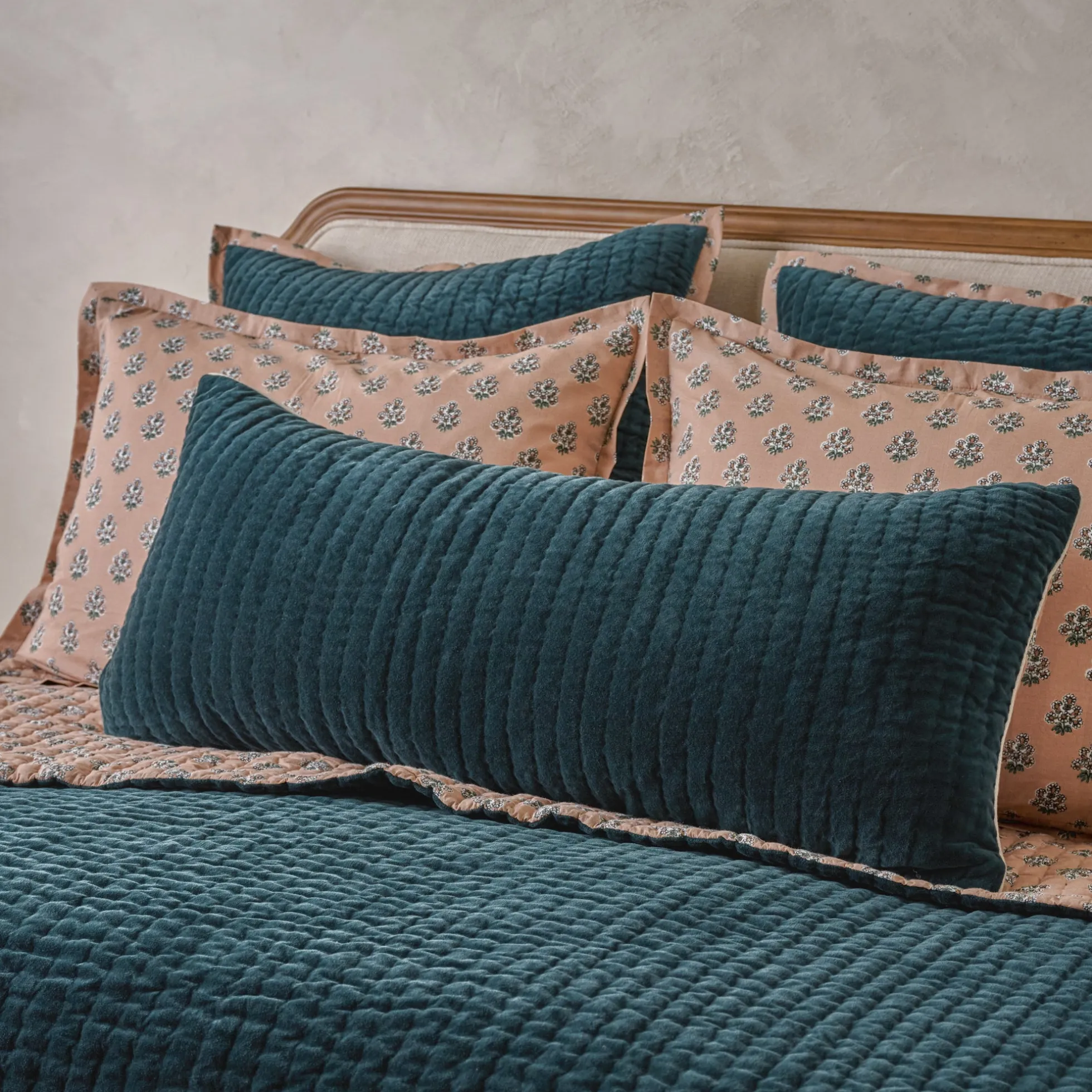 Audrey Velvet Lumbar Pillow- Magical Forest