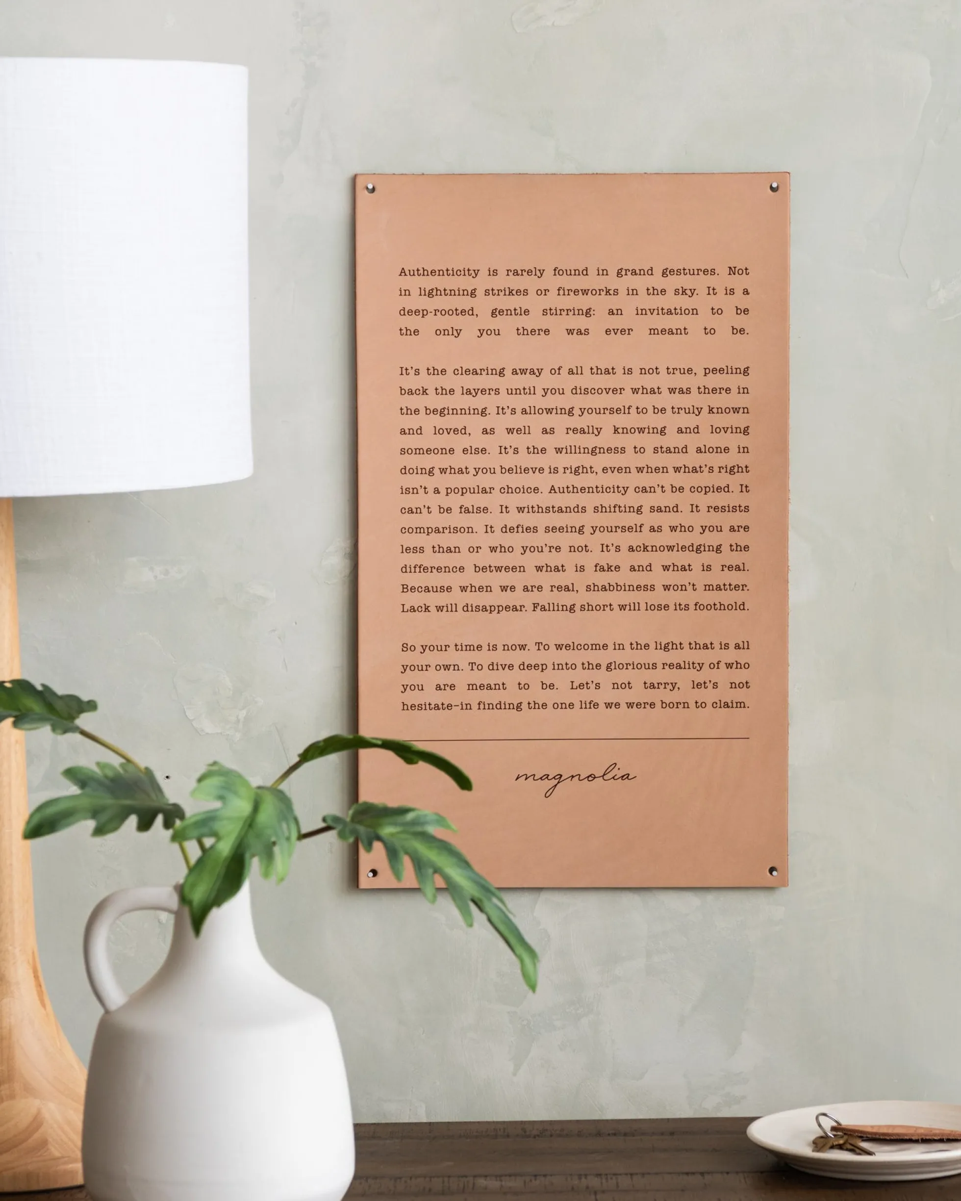 Authenticity Leather Sign