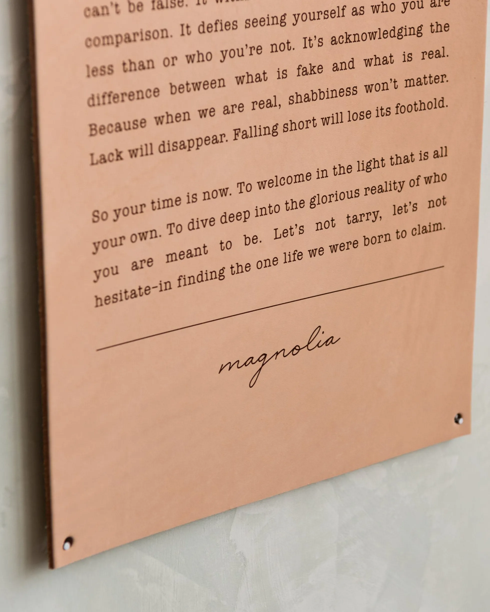 Authenticity Leather Sign
