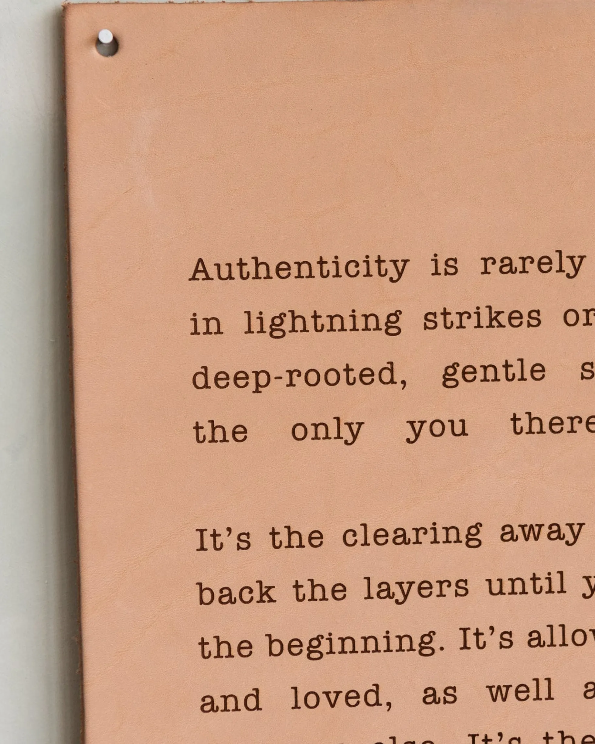 Authenticity Leather Sign