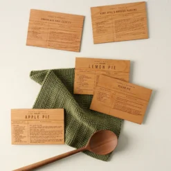 Banana Pudding Wooden Recipe Card