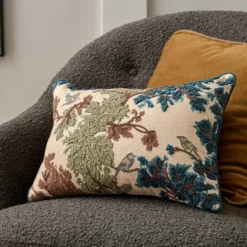 Bennett Embroidered Lumbar Pillow