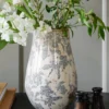 Black and White Distressed Vase