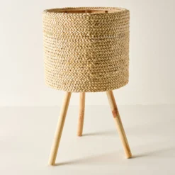 Bleached Woven Plant Stands