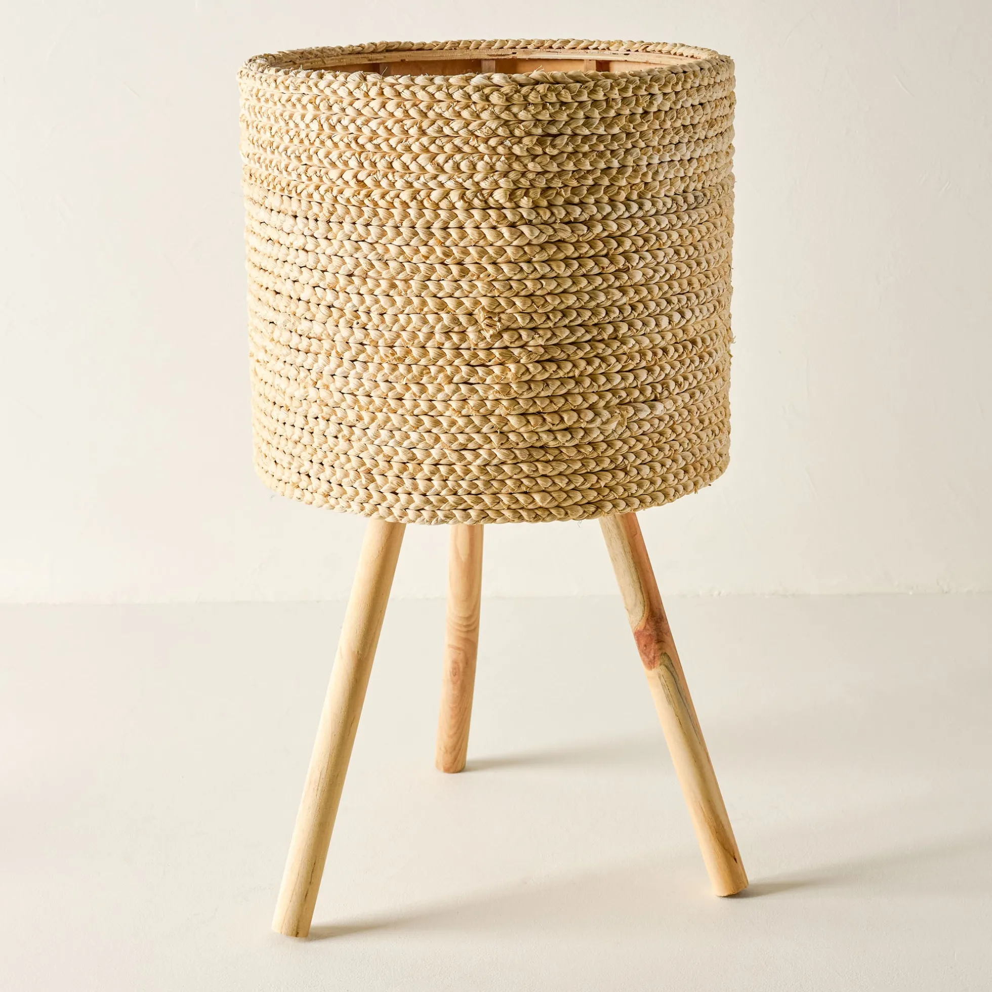 Bleached Woven Plant Stands