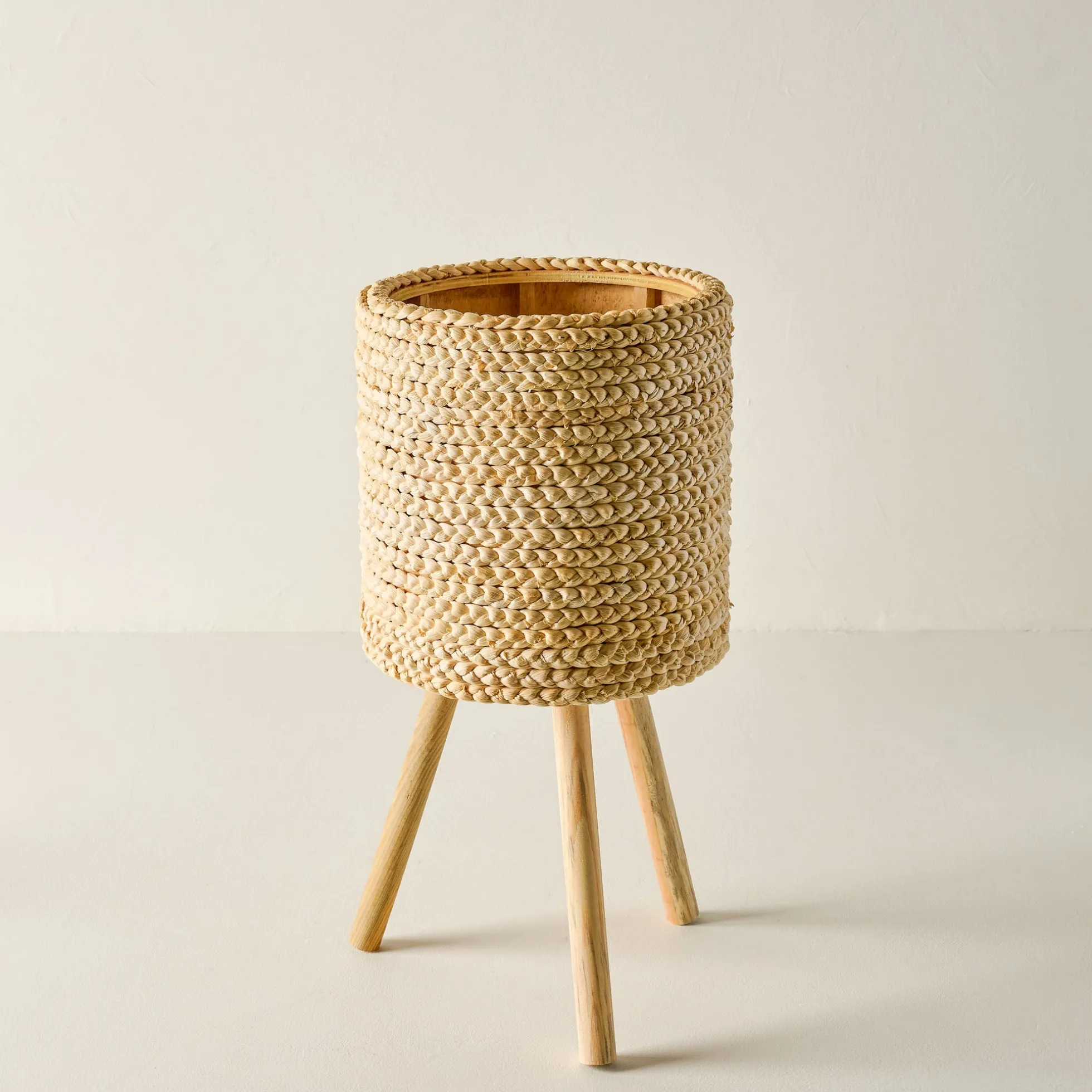 Bleached Woven Plant Stands