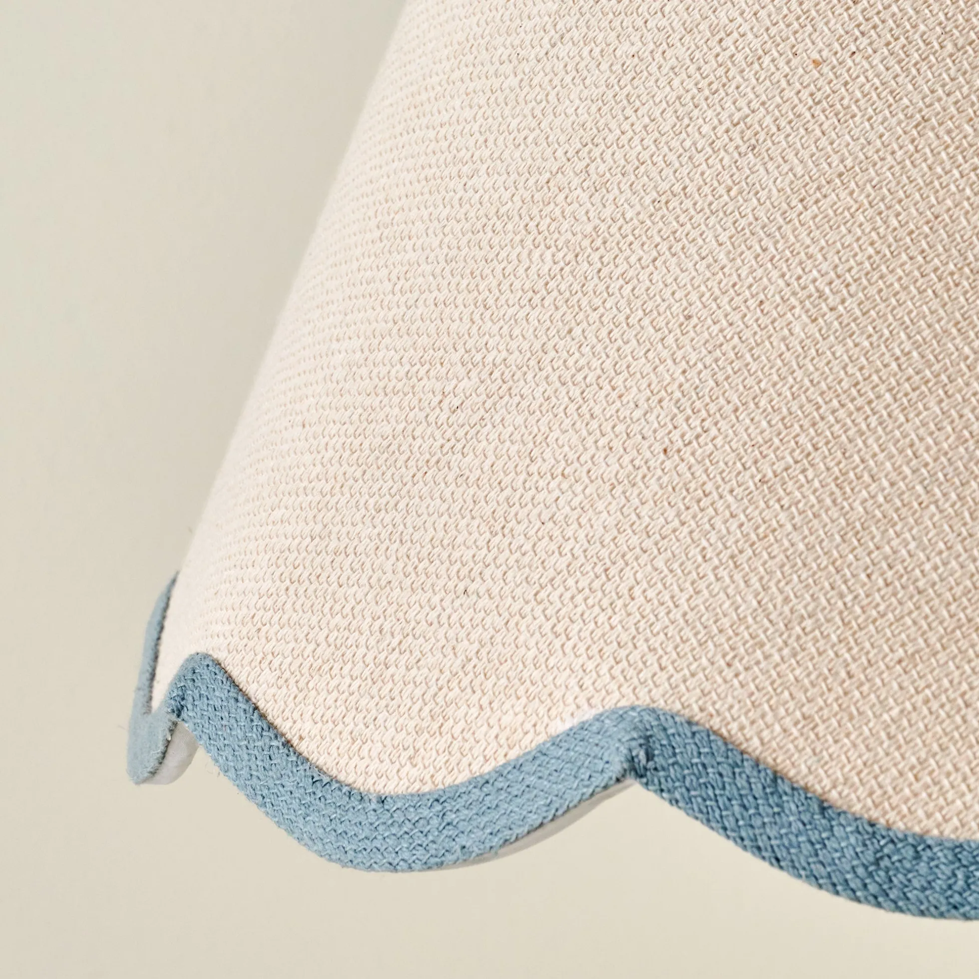 Blue Wavy Trim Linen Shade