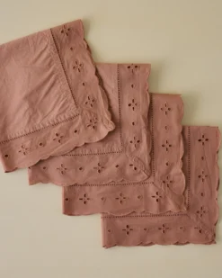 Blush Eyelet Border Napkin Set of Four