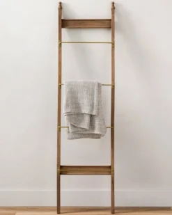 Brass and Wood Library Ladder
