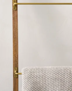 Brass and Wood Library Ladder