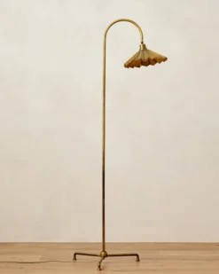 Brass Pleat Floor Lamp