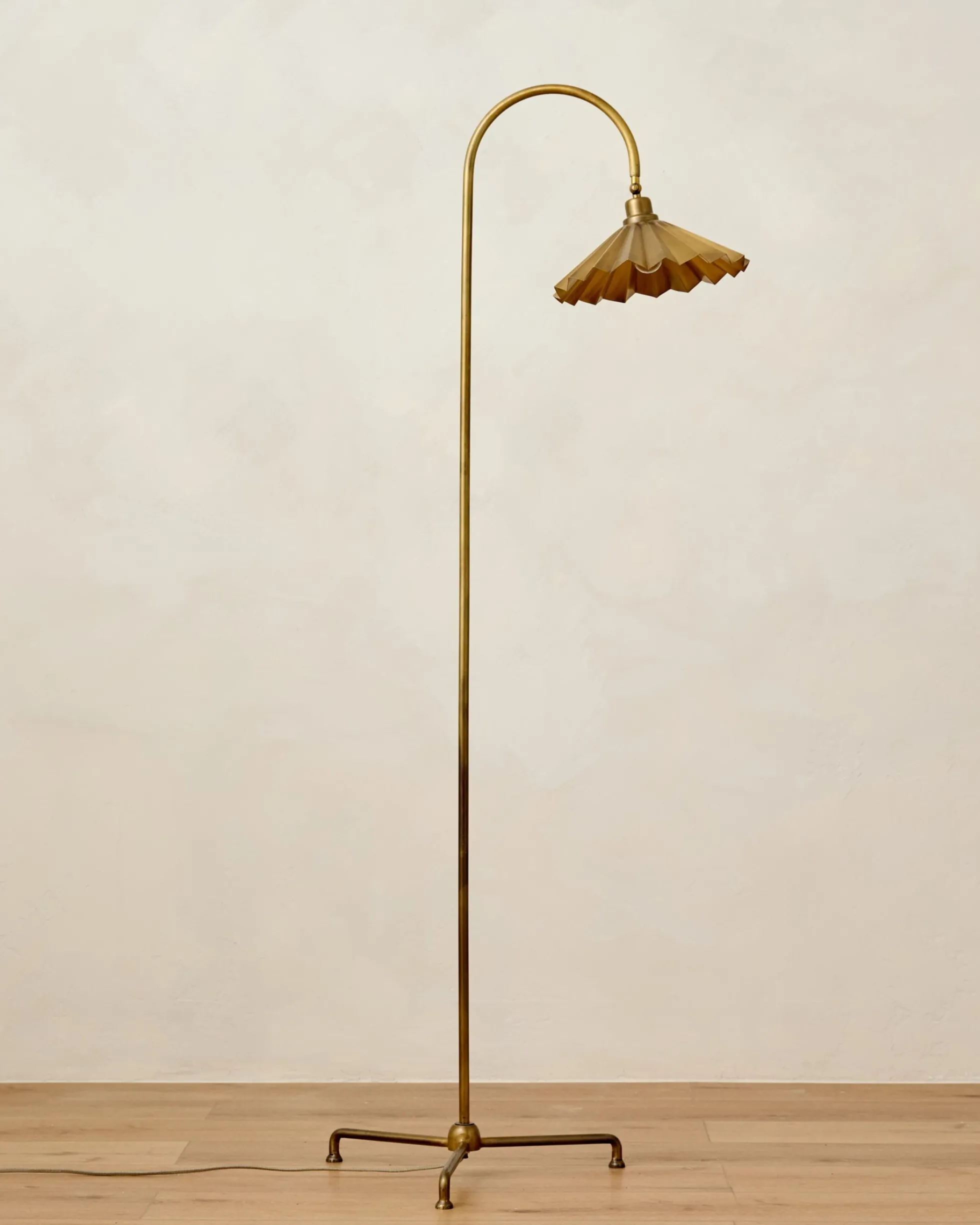 Brass Pleat Floor Lamp