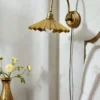 Brass Pleat Plug-in Sconce
