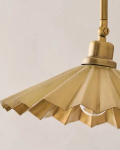 Brass Pleat Plug-in Sconce