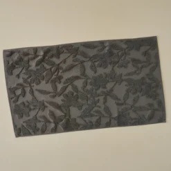 Brown Floral Jacquard Bath Mat