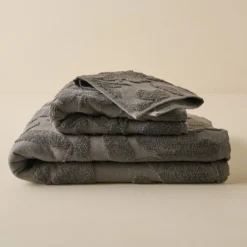 Brown Floral Jacquard Towel