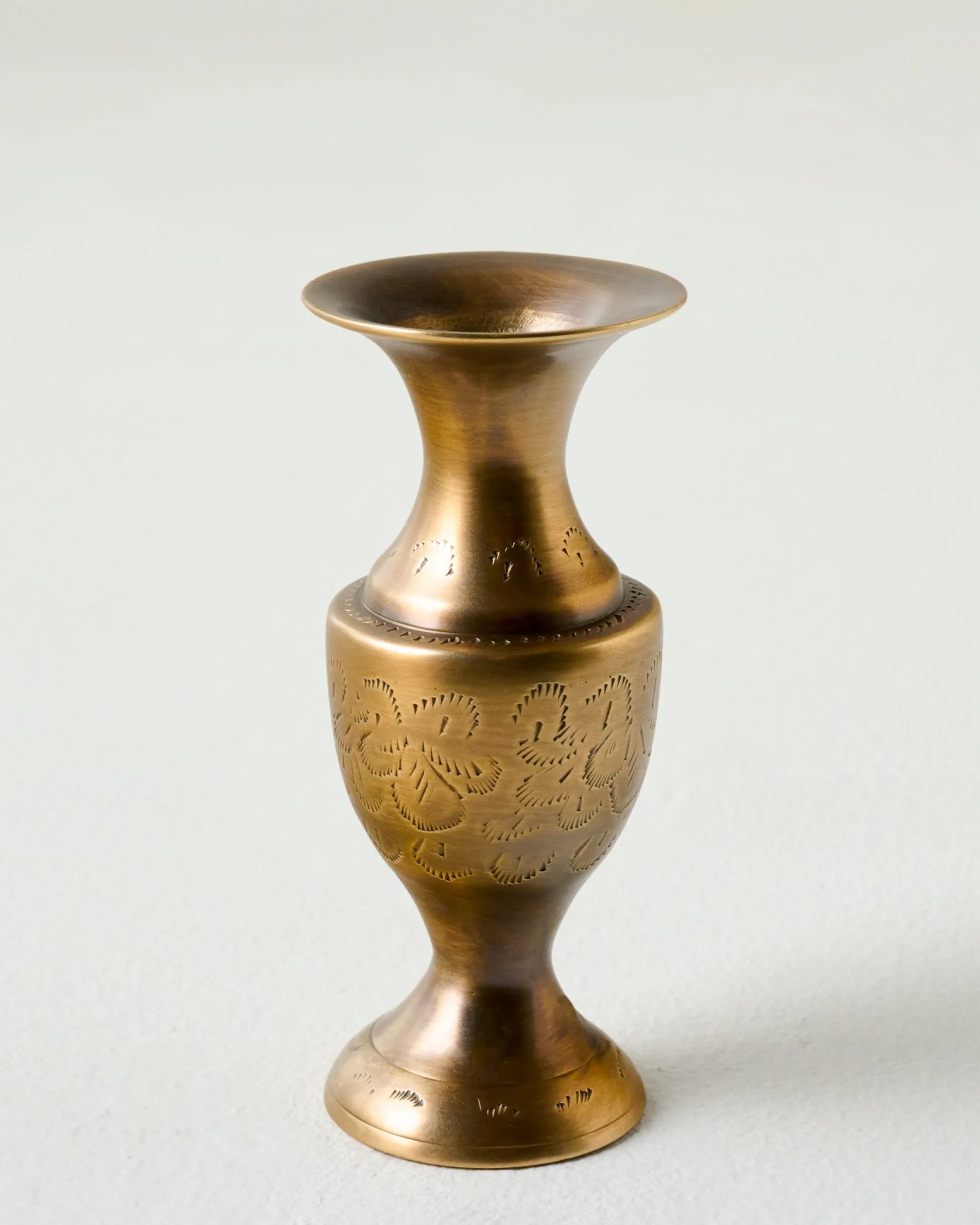 Callin Etched Brass Bud Vase