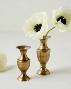 Callin Etched Brass Bud Vase
