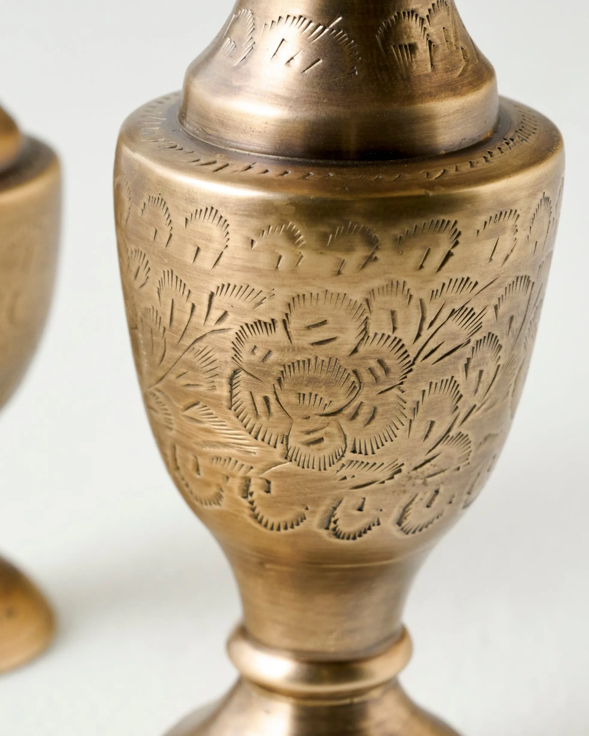 Callin Etched Brass Bud Vase