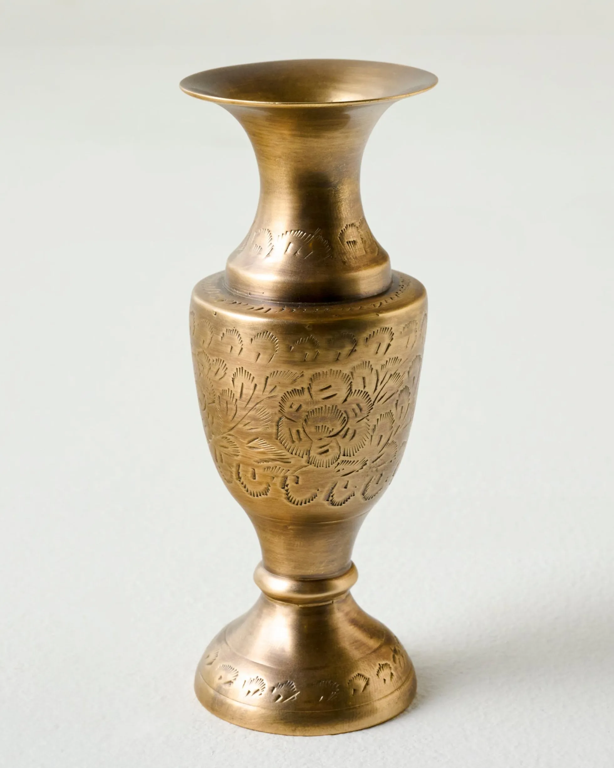 Callin Etched Brass Bud Vase
