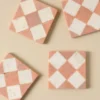 Carmella Checkered Marble Coasters Set of Four
