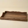 Caroline Carved Wood Scalloped Tray