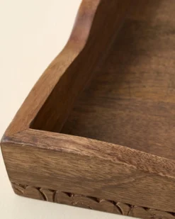 Caroline Carved Wood Scalloped Tray