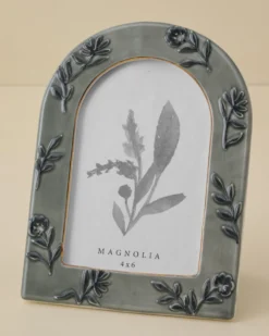 Ceramic Arched Floral Photo Frame