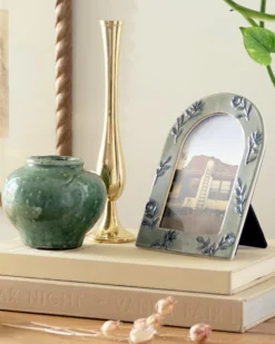 Ceramic Arched Floral Photo Frame