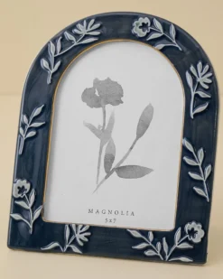Ceramic Arched Floral Photo Frame