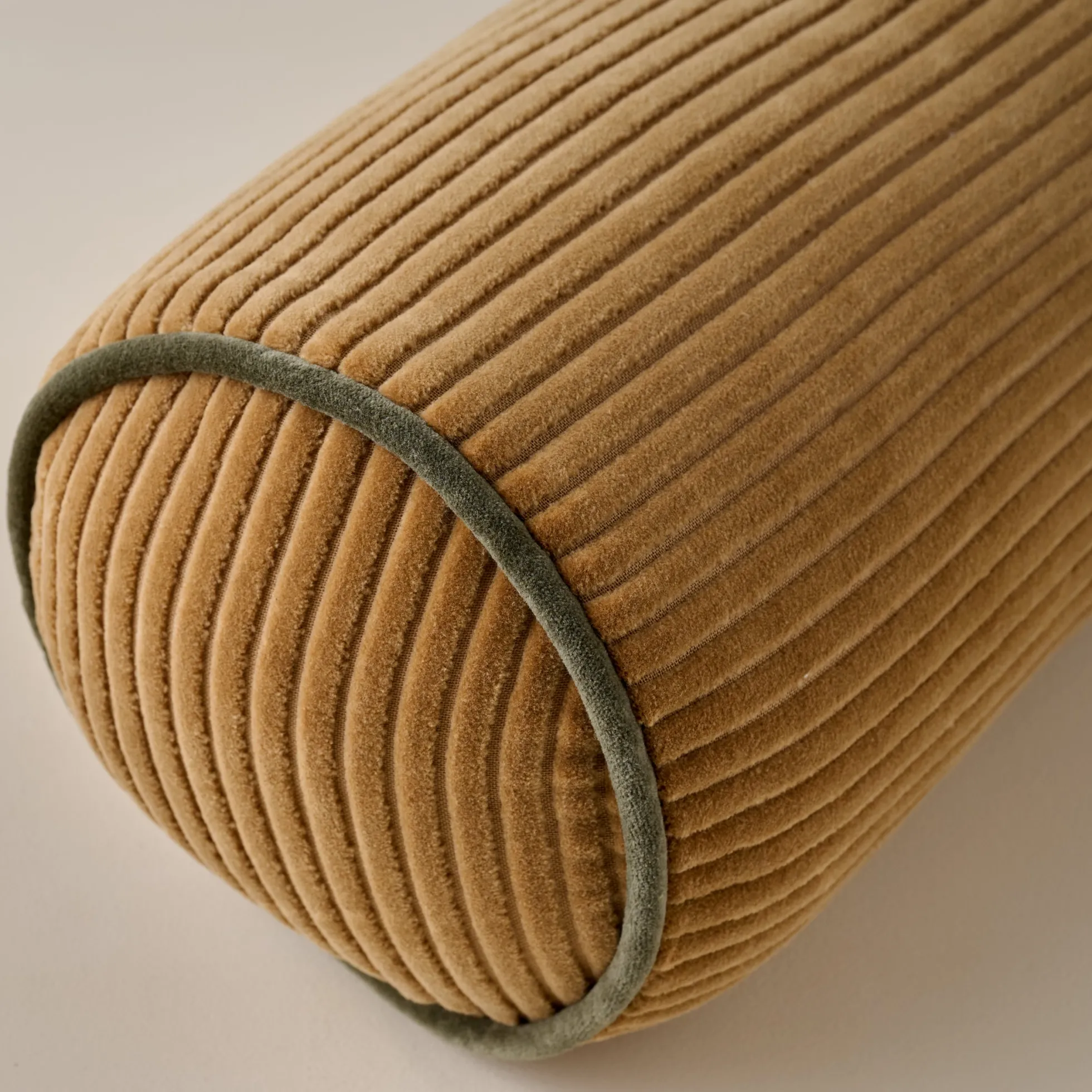 Channeled Velvet Bolster Pillow