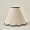 Charcoal Wavy Trim Linen Shade