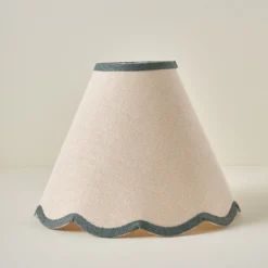 Charcoal Wavy Trim Linen Shade