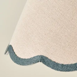 Charcoal Wavy Trim Linen Shade