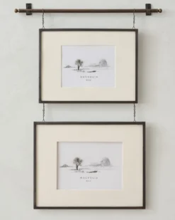 Colleen Antique Bronze Rail Double Picture Frame