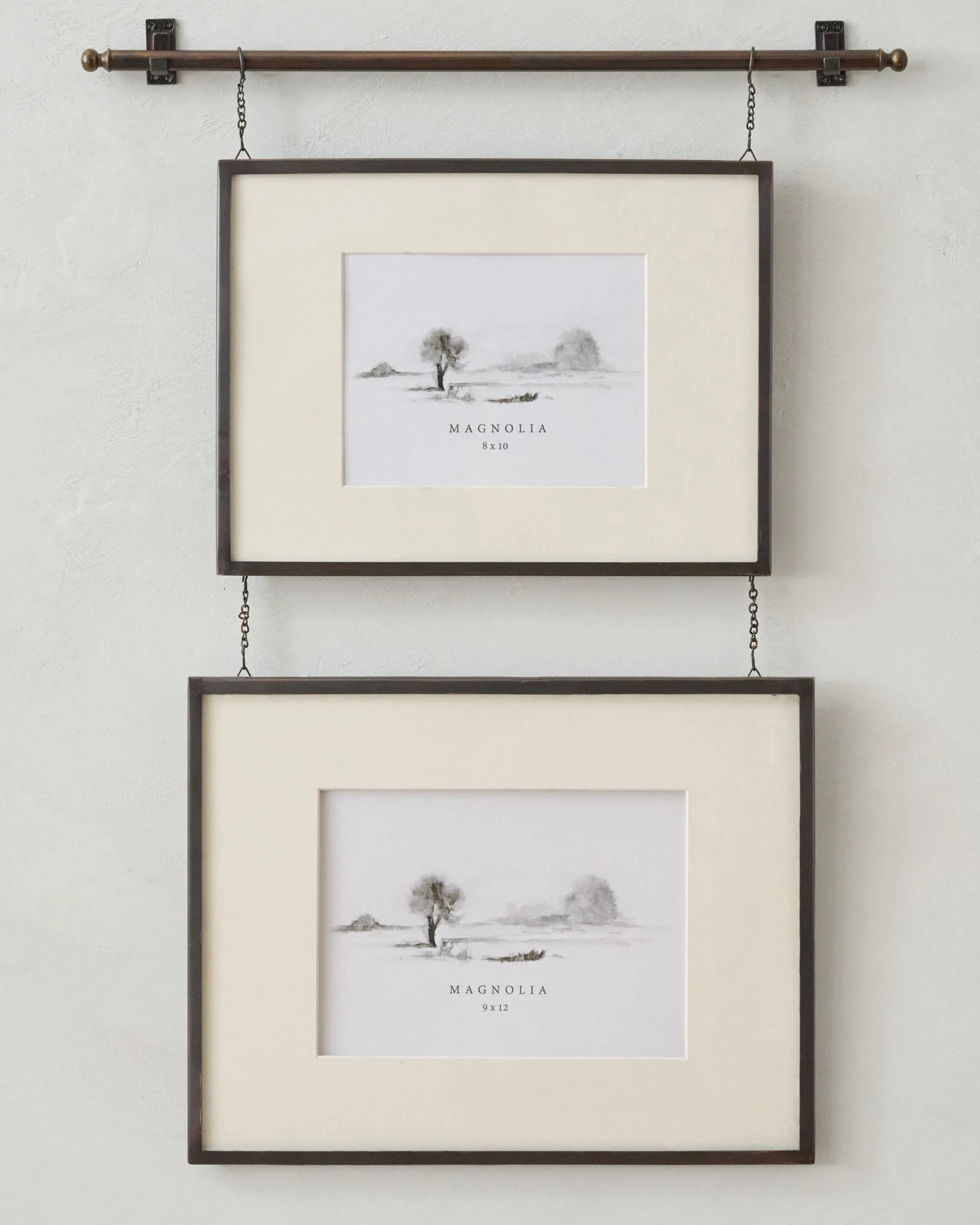 Colleen Antique Bronze Rail Double Picture Frame