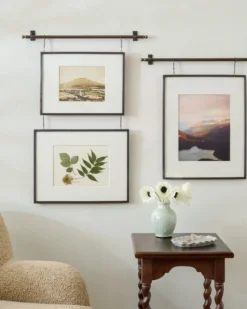 Colleen Antique Bronze Rail Double Picture Frame