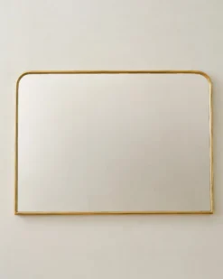 Collin Ribbed Brass Mantel Mirror