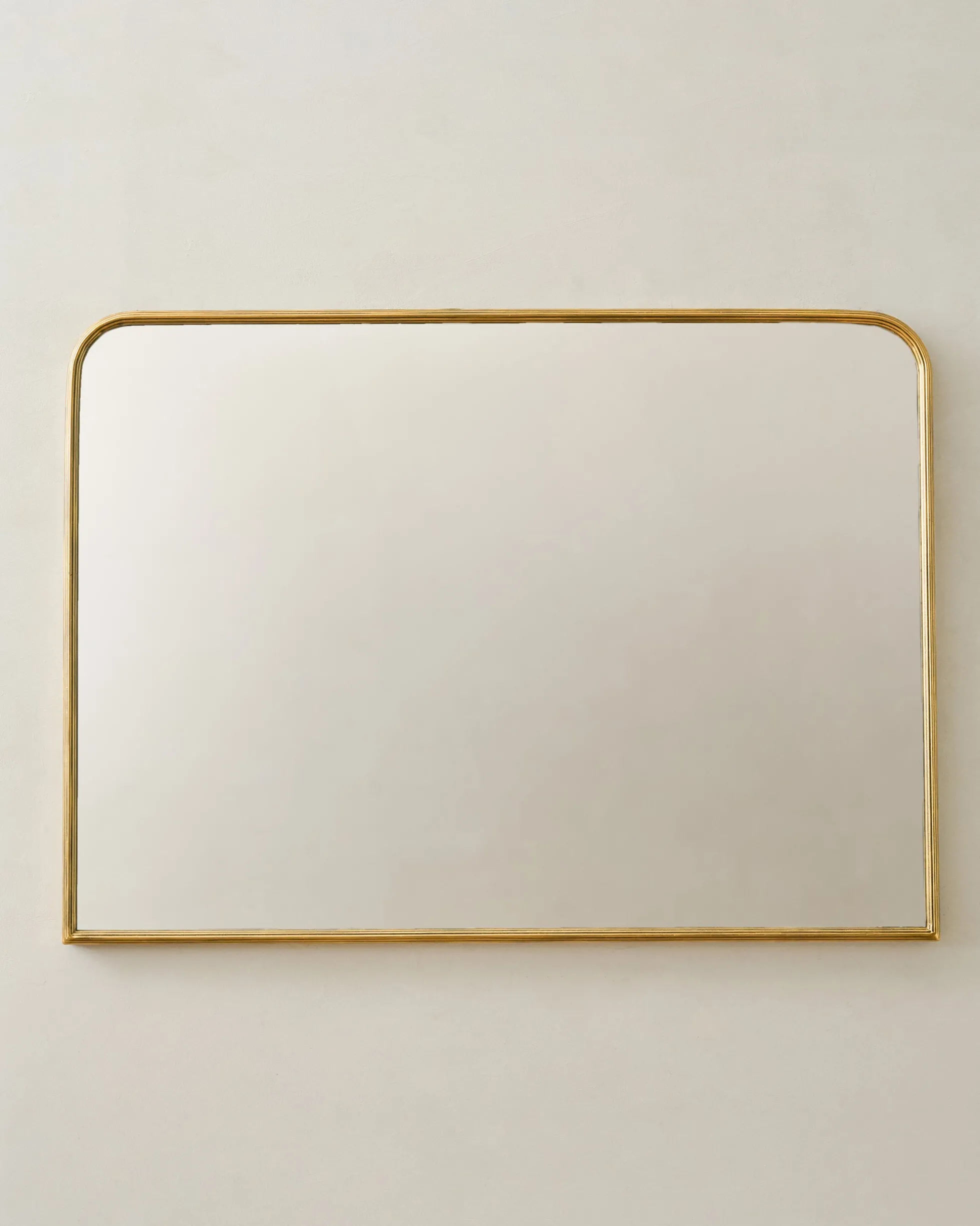 Collin Ribbed Brass Mantel Mirror