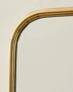 Collin Ribbed Brass Mantel Mirror