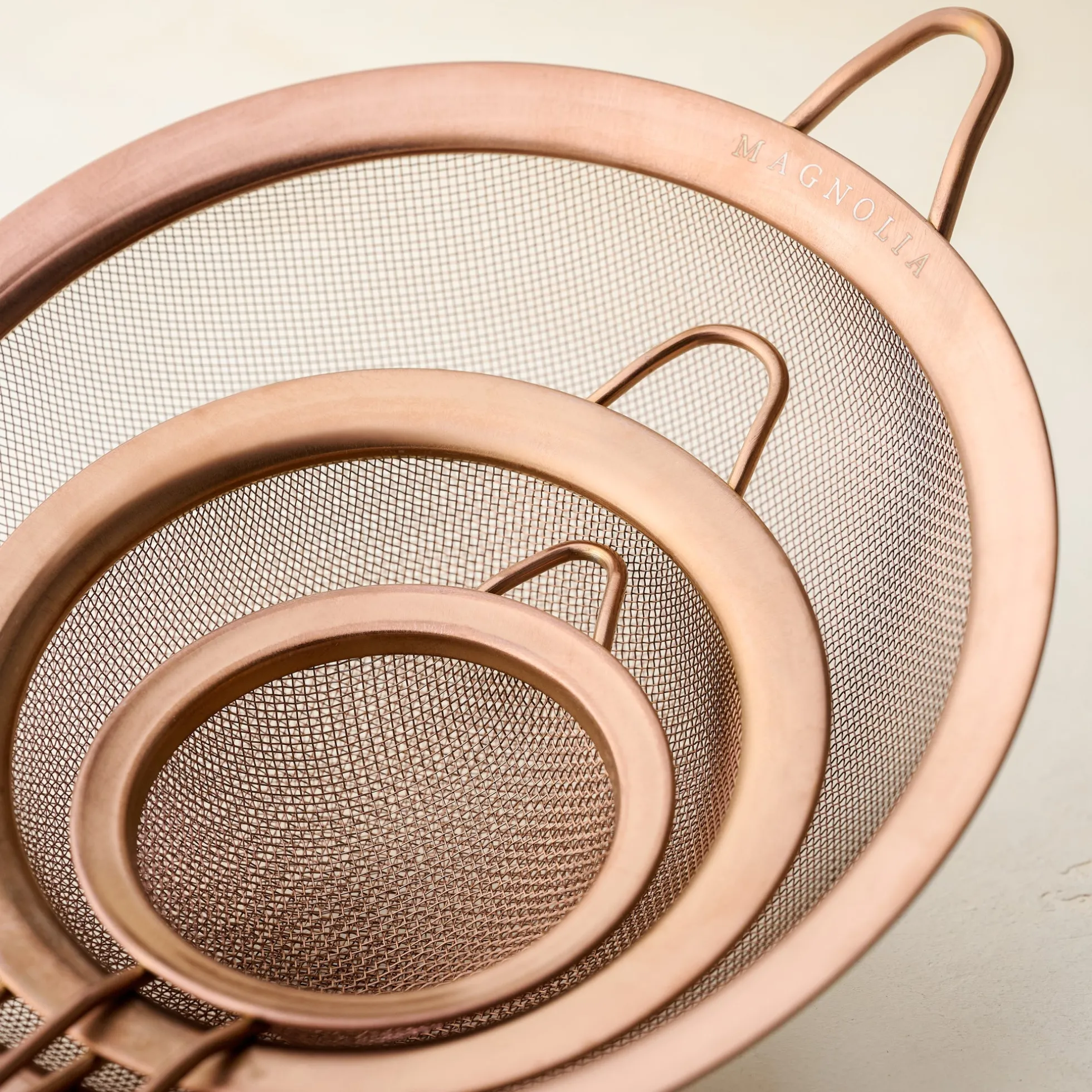 Copper Sieves Set of 3