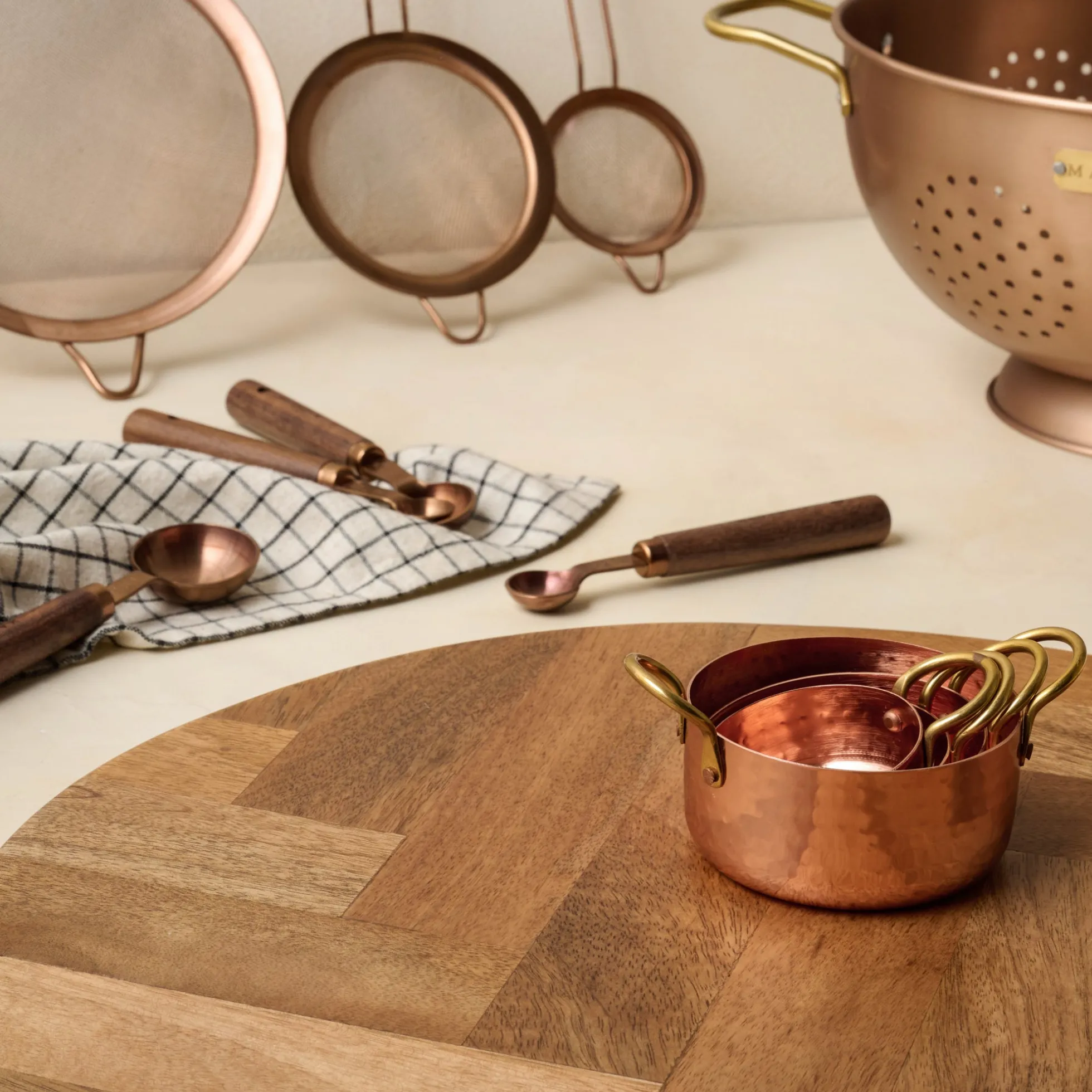 Copper Sieves Set of 3