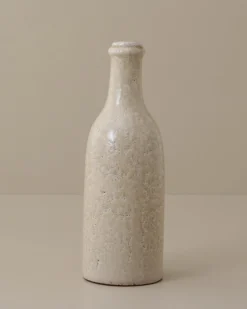 Cream Crackle Bottle Vase