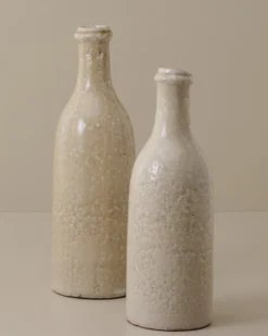 Cream Crackle Bottle Vase