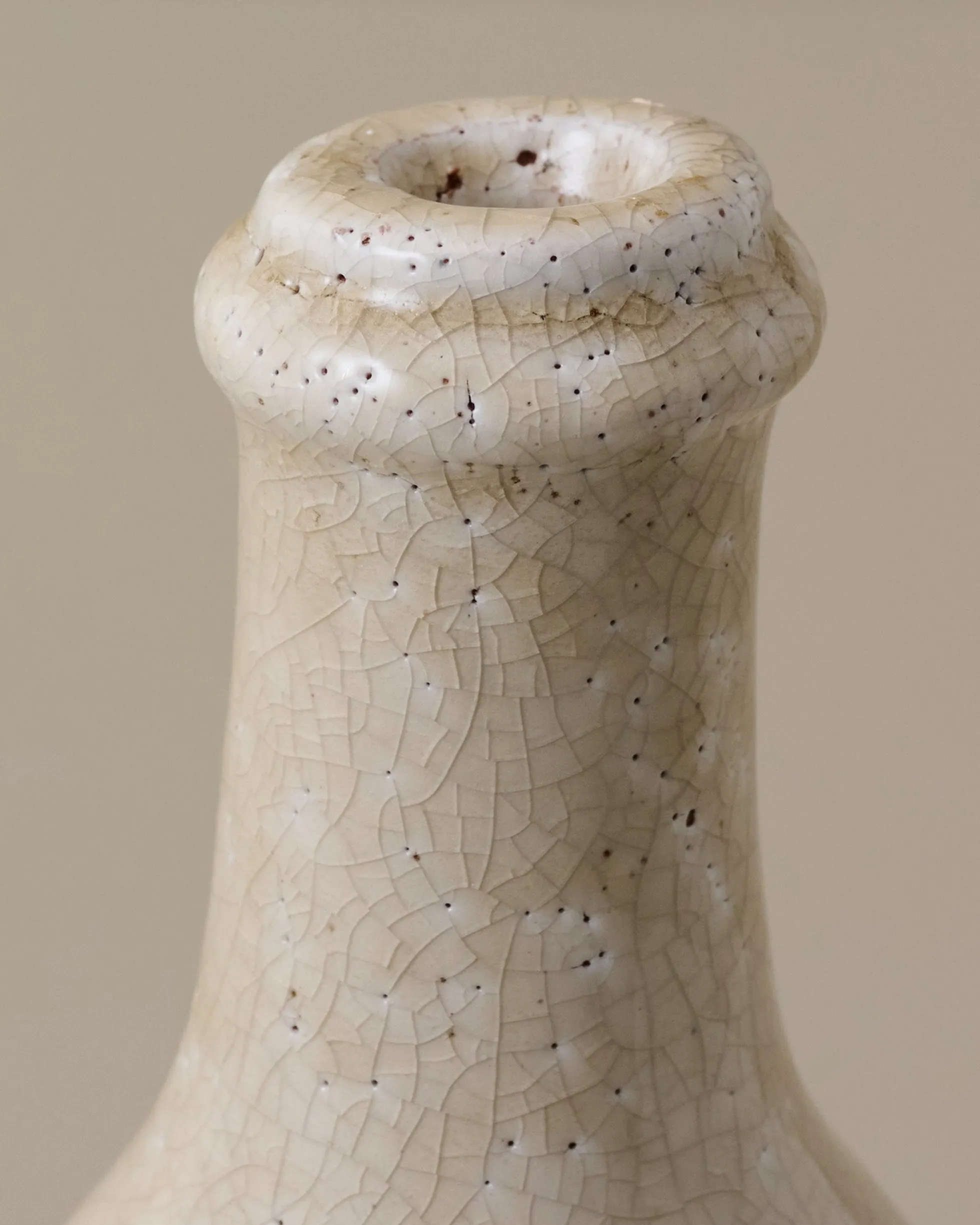 Cream Crackle Bottle Vase