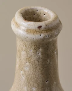 Cream Crackle Bottle Vase
