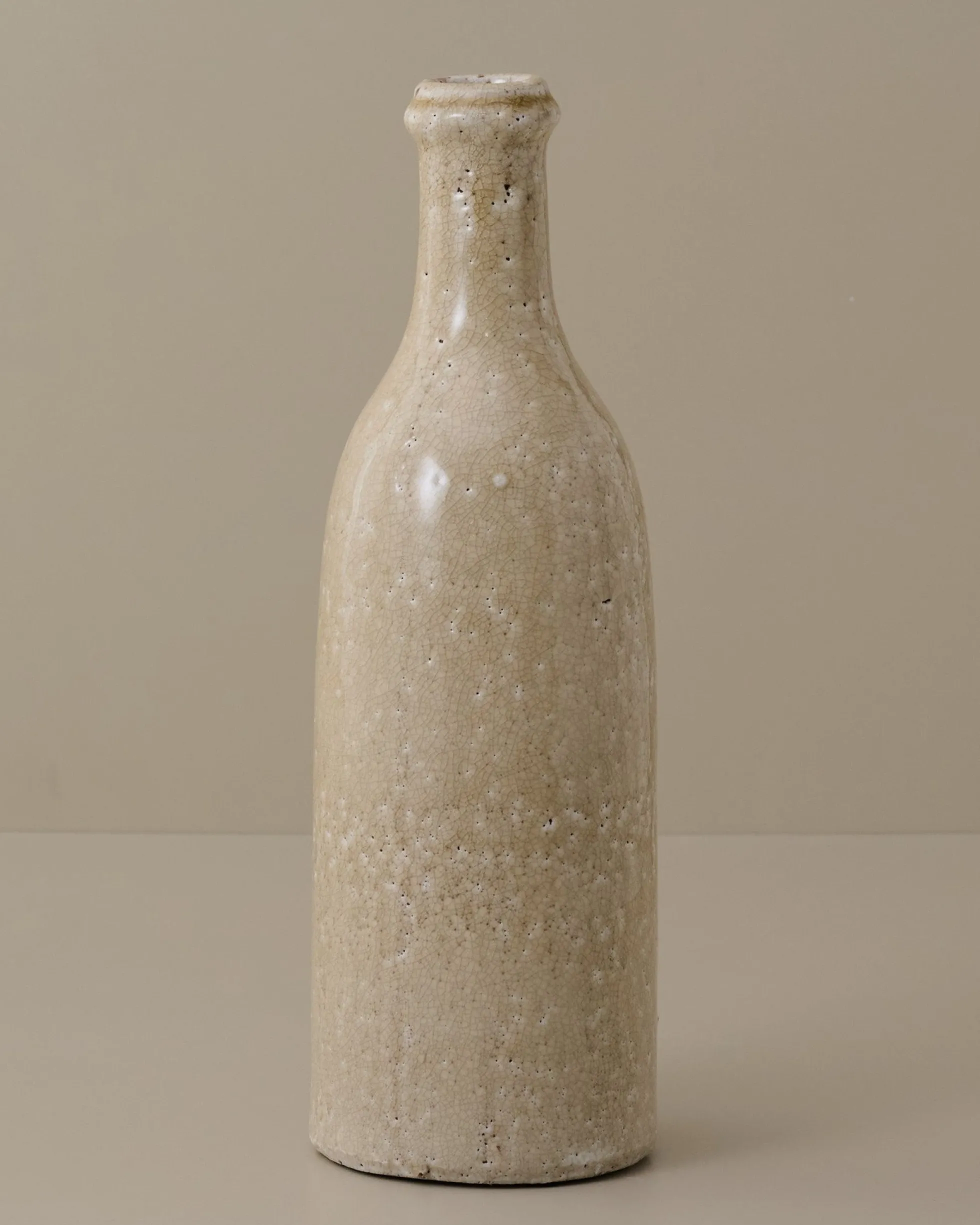 Cream Crackle Bottle Vase